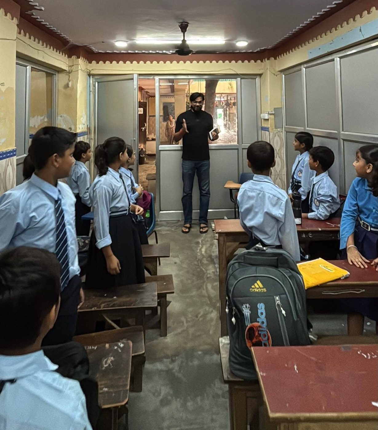 A classroom visit with students
